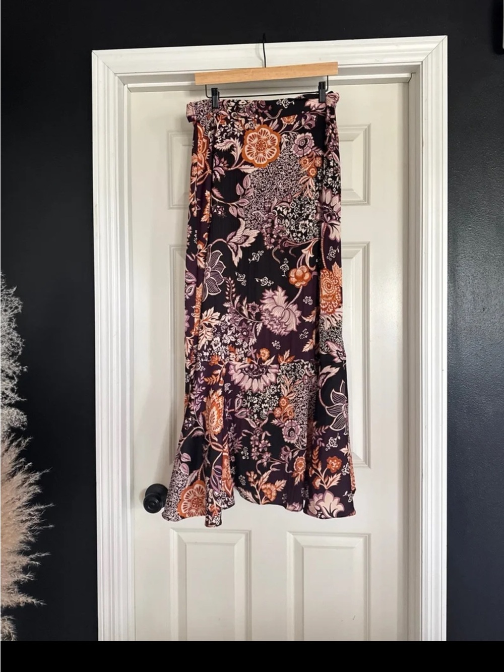 Anthropologie Maeve Ruffled True Wrap Floral Flowy Maxi Skirt size Medium - Picture 8 of 12